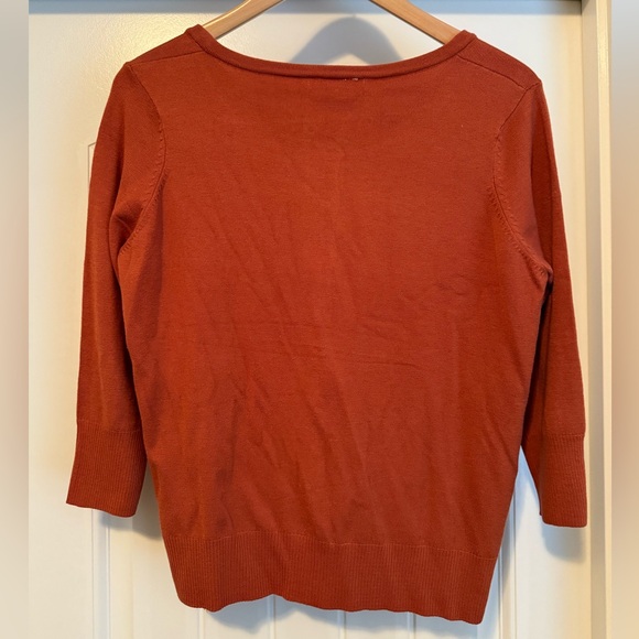 Mischief Made Spiderweb Cardigan in Burnt Orange - Picture 2 of 4